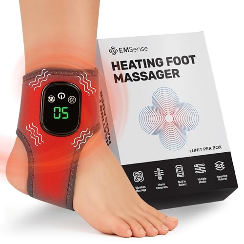 EMSense 3 in 1 Foot Massager, Electric Heated Foot Massager | 3 Massage Modes and Heating Function | Thermo Foot Massager, Foot and Ankle Massage Device to Relieve Fatigue