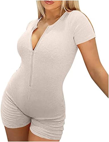 Amazon.com: LMSXCT Women's Solid Short Sleeve V Neck Zip Up Rib