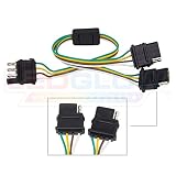 LEDGlow Truck Flat 4 Pin Y-Splitter Adapter Trailer Harness - Powers Both Tailgate LED Light Bars & Trailer Lights
