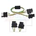 LEDGlow Truck Flat 4 Pin Y-Splitter Adapter Trailer Harness - Powers Both Tailgate LED Light Bars & Trailer Lights