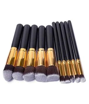 Rsentera Foundation, Mineral, Eyeshadow Makeup Brush Set - Set of 10
