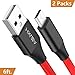 ASJXH [2-Pack 6ft] Micro USB Cable, Nylon Braided Tangle–Free, Fast Charging & Sync Cord for Android, Samsung, Kindle, Galaxy S7 S6 Edge, Note 5/4/ 2, HTC, LG G4, BlackBerry, Motorola, Sony(Red)