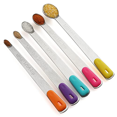 Measuring Spoons Set of 5 Mini Stainless Steel Measuring Spoons for Dry
