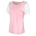 OQC Women's Floral Lace Short Sleeve Contrast T-Shirt Tee Casual Blouse Top