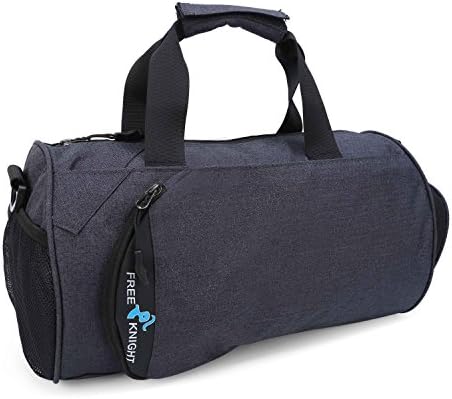 Awaytoy Sports Duffel Bag Cylinder Outdoor Pack with Shoes Compartment for Yoga Gym Swim Winter Spa Skiing Dark Grey Medium