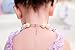 Vcmart Glitter Heart Pendant Chunky Bubblegum Necklace and Bracelet Set Girls Valentines Day Gift
