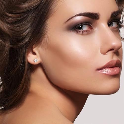 BreezeJewels 1ct Natural Round Cut VVS1 Diamond Stud Earrings in Solid 14K Yellow Gold Screw Back for Women