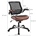 Modway Edge Mesh Back and White Vinyl Seat Office Chair With Flip-Up Arms - Computer Desks in Tan