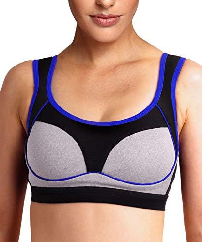 Osvyosport Women's Stripe Full-Support High Impact Racerback Sports Bra