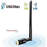 Mailiya 1200Mbps USB 3.0 Dual Band 2.4G/5G Mini 802.11ac Wireless Network Adapter USB Wi-Fi Dongle Adapter With 5dBi Antenna For Laptop Destop Windows XP/Vista/7/8/10,Linux,Mac OS X 10.4-10.14.1