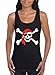 shop4ever Pirate Skull & Crossbones Women's Tank Top Pirate Flag Tank Tops Small Black 11224