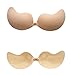 Tidetell Strapless Deep V Wing Breast Pad Push-up Invisible Silicone Bra Nude Szie D (FBA)