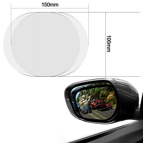 WEIKAI LIMITED Car Rearview Mirror Film,2PCS Side Window Rainproof Film,Automobile Side View Glass Anti-Fog,Anti-Glare Film,Rear View Mirror Window Clear Nano Film