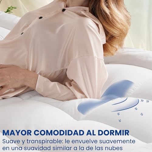 DUANDUAN Mattress Topper 90 x 190 cm – Soft Mattress Topper with 900 g/m² Microfibre Filling – Mattress Cover for 10-30 cm Mattresses – Machine Washable