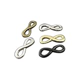 JulieWang 50pcs Mixed Color Ramdon Antique Alloy Infinity Charms Connector Findings 2482mm