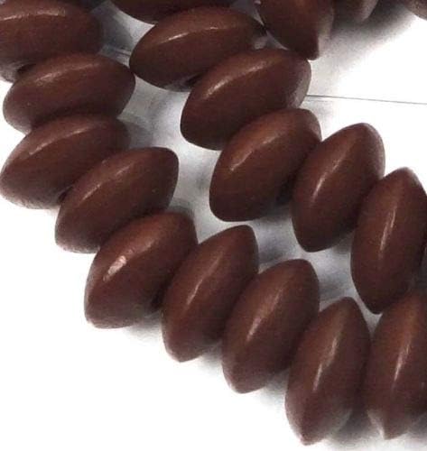 ShopForAllYou Decoration Beads 12x5mm Brown Wood Rondelle Abacus Beads 16"