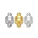 Linsoir Beads 10 Sets Small Strong Magnetic Barrel Clasps Magnetic Fasteners Perfect for Arthritis Person 6mmX11mm Rhodium Finish