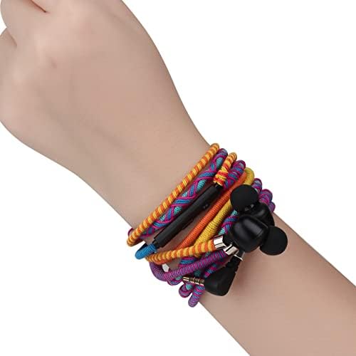 URIZONS Colorful Braided cord Headphones In Ear Earphones Wired