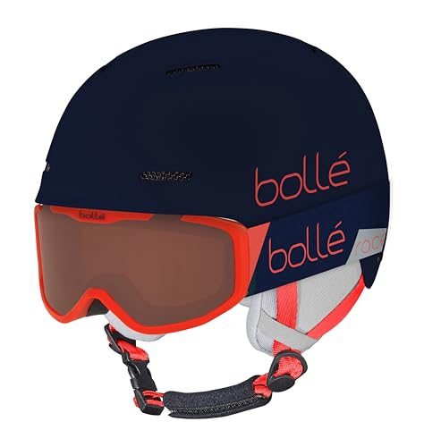 bolle - COMBO | Ski Helmet and Goggles | B-FUN JR ROCKET, Blue & Red Matte, Vermillon Cat 2, Extra Small, Snow Helmets, Unisex, Children