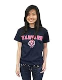 Harvard University Women's Collegiate Crest T-shirt, Medium, Navy