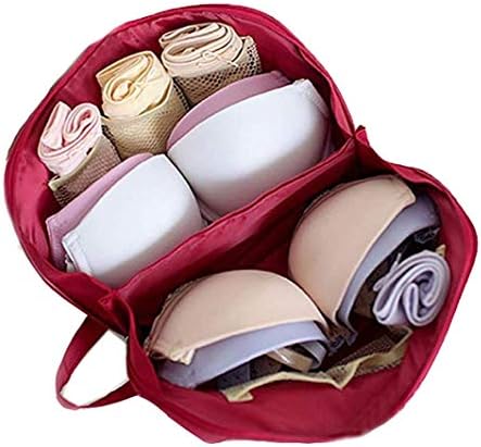 GIANCOMICS Multi-Functional Travel Underwear Bra Organizer Bag Luggage Organizers Packing Cubes Portable Lingerie Storage Bag - Compression Pouches For Underwear, Bra, Socks, Cosmetic Red