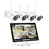 ZOSI SD12 All in one Wireless Security Camera System with 12.5 inch LCD Monitor,H.265+ 8CH 1080P NVR,4pcs 2MP Outdoor…