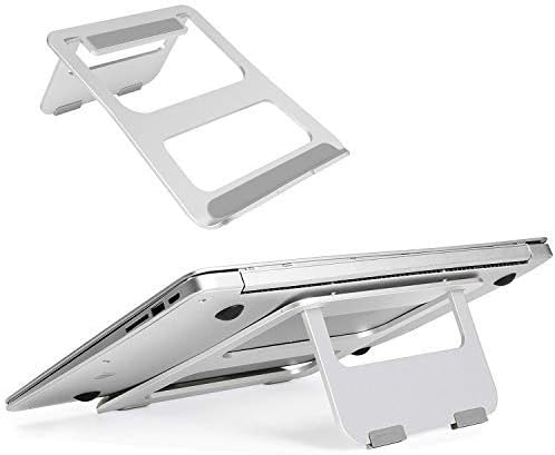 CreaDream Adjustable Laptop Stand, Laptop Riser, Aluminum Notebook Holder Stand Compatible with MacBook, Samsung, Air, Pro, Dell XPS, HP, Alienware, More Laptops up to 15"- Silver