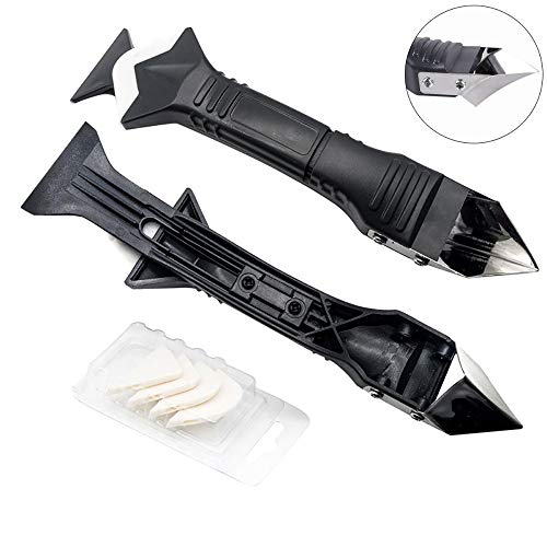 3 In 1 Caulking Tool Kit, Silicone Sealant Finishing Tool, Glass Glue Angle Grout Scraper