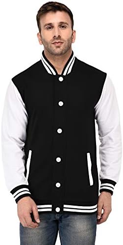 Vivid Bharti Black & White V-Neck Zipper & Buttoned Men's Sweatshirt