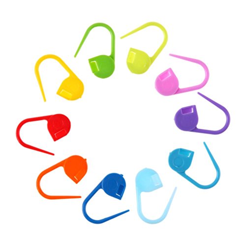 image for Whitelotous 120pcs/Box 10 Colors Crochet Locking - Stitch Markers - Kn