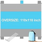 hopopower Sandfree Beach Blanket, Extra Large Beach Mat 110×118 inch Waterproof Dirtproof Quick Dry Parachute Nylon Mat for Picnic Beach Garden Travel Camping Hiking