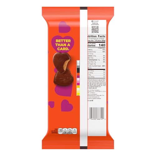 REESE’S MILK CHOCOLATE PEANUT BUTTER HEARTS, VALENTINE’S CANDY PACK, 16 OZ (2 PIECES)
