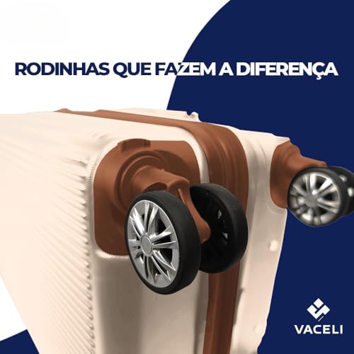 Mala de Bordo 10kg Mochila Bagagem de Mão com 4 Rodas Duplas 360° | Mala de Viagem, Expansivel, Aprovada ANAC, Cadeado AntiFurto TSA, Alça Lateral, com Divisória, Leve, Resistente