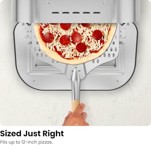 CHEFMAN Indoor Pizza Oven - Makes 12 Inch Pizzas in Minutes, Heats up to 800°F - Countertop Electric Pizza Maker with 5 Touchscreen Presets, Pizza Stone and Peel Included - Stainless Steel