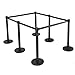Goplus 6Pcs Stanchion Set W/ 6.5Feet Retractable Belt Posts Queue Pole Crowd Control Barrier (Black)