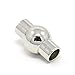 Beads Direct USA Kumihimo End Cap/ Magnetic Clasp (5 Sets) - hole Size 5mm (5mm-hole, Silver)