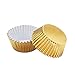 ULTNICE 100pcs Gold Foil Cupcake Liners Aluminum Thickened Baking Muffin Paper Cups Cases (Golden)