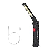 Led Work Light, Coquimbo Rechargeable Work Lights with Magnetic Base 360°Rotate and 5 Lighting Modes Ultra Bright COB Flashlight Inspection Lamp for Car Repair, Home Using and Emergency (Large)