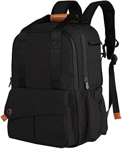 Ferlin Multi-function Baby Diaper Nappy Bags Backpack with Changing Pad, Fashion Design with Anti-Water Material for Both Mom &amp; Dad (Blackgrey-0723)