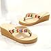Enjocho Women Summer Platform Sandals Beach Flat Wedge Patch Flip Flops Lady Slippers (Khaki, US:8)