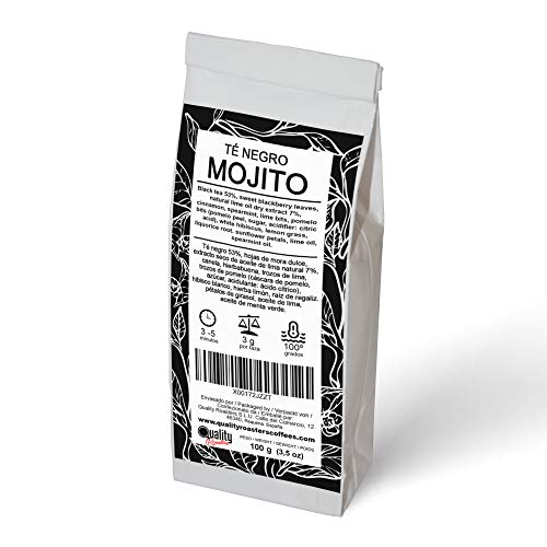 Schwarzer Tee Mojito. Mischung mit natürlichem Schwarzteegeschmack, Kräutern und Früchten. Minze, Zitrone, Limettenöl… – Bild 5