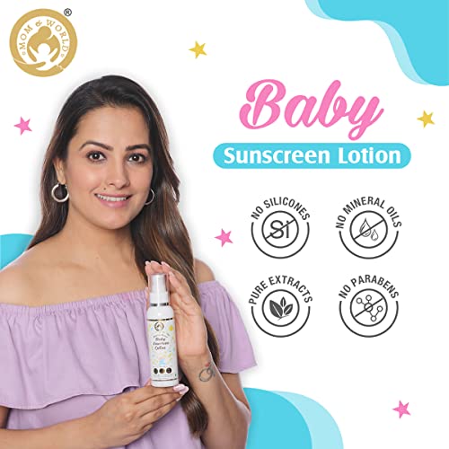 Mom & World Mineral Based Baby Sunscreen Lotion, SPF 50 PA+++, 120ml