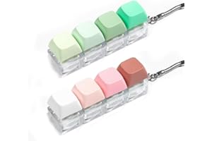 2PCS Keyboard Key Fidget Keychain, Clicker Key Ring Stress Relief Pendant for Bags Keys, Adults 18+