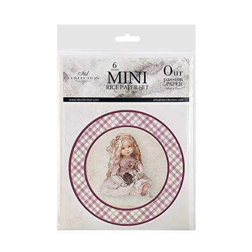 ITD Collection - Mini Papier de Riz Set de Création (6 Feuilles), Découpage de Papiers de Riz pour Le Scrapbooking et Le Bricolage, Multicolore 14,8 x 14,8 cm (RSM048)- HS code 48021000
