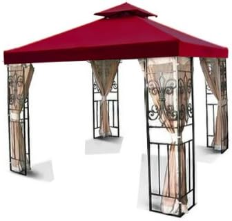 New MTN Gearsmith 10'x10' 2-Tiered Replacement Garden Gazebo Canopy Top Sun Shade - Burgundy
