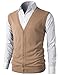 H2H Mens Casual Slim Fit Solid Texture Button-Front Lightweight Sweater Vest