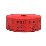 INDIANA TICKET CO. 1,000 Red Raffle Tickets Double