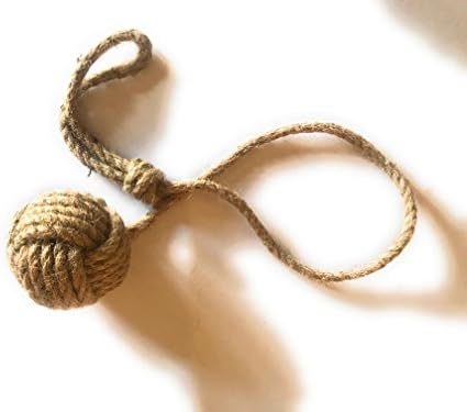 Pair of nautical jute rope Knot Curtain Tiebacks (single rope)