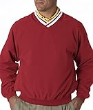 UltraClub Men's Microfiber Cross-Over V-Neck Windshirt
