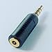 CESS 3.5mm TRRS Male Plug to 2.5mm TRRS Female Adapter, 4 Pole, Gold-Plated Connectors, Black Plastic Housing, 2 Pack